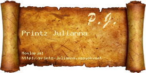 Printz Julianna névjegykártya